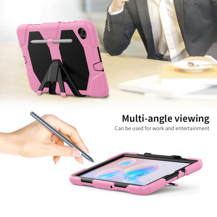 For Samsung Galaxy Tab S6 Lite P610 Shockproof Colorful Silicon + PC Protective Case with Holder & Pen Slot