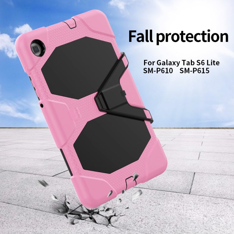 For Samsung Galaxy Tab S6 Lite P610 Shockproof Colorful Silicon + PC Protective Case with Holder & Pen Slot