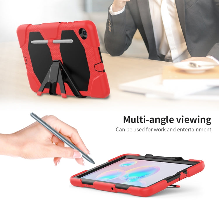 For Samsung Galaxy Tab S6 Lite P610 Shockproof Colorful Silicon + PC Protective Case with Holder & Pen Slot