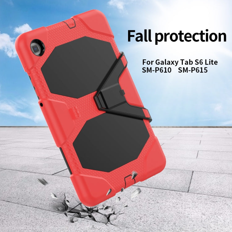 For Samsung Galaxy Tab S6 Lite P610 Shockproof Colorful Silicon + PC Protective Case with Holder & Pen Slot