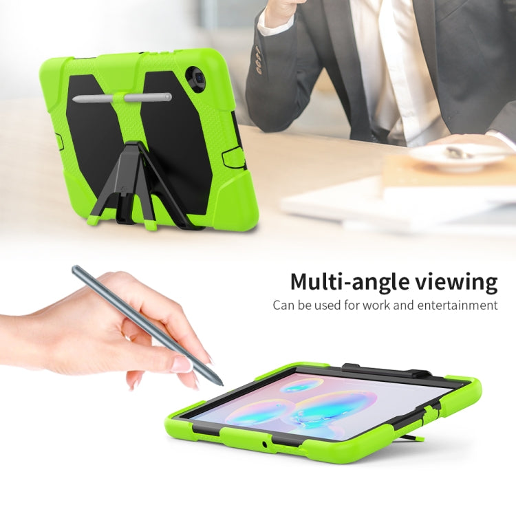 For Samsung Galaxy Tab S6 Lite P610 Shockproof Colorful Silicon + PC Protective Case with Holder & Pen Slot