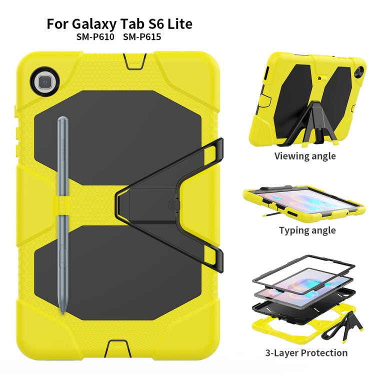For Samsung Galaxy Tab S6 Lite P610 Shockproof Colorful Silicon + PC Protective Case with Holder & Pen Slot
