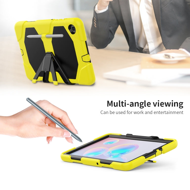 For Samsung Galaxy Tab S6 Lite P610 Shockproof Colorful Silicon + PC Protective Case with Holder & Pen Slot
