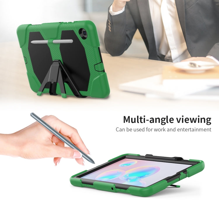 For Samsung Galaxy Tab S6 Lite P610 Shockproof Colorful Silicon + PC Protective Case with Holder & Pen Slot