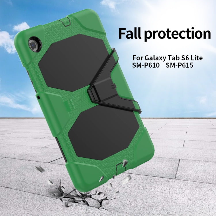 For Samsung Galaxy Tab S6 Lite P610 Shockproof Colorful Silicon + PC Protective Case with Holder & Pen Slot
