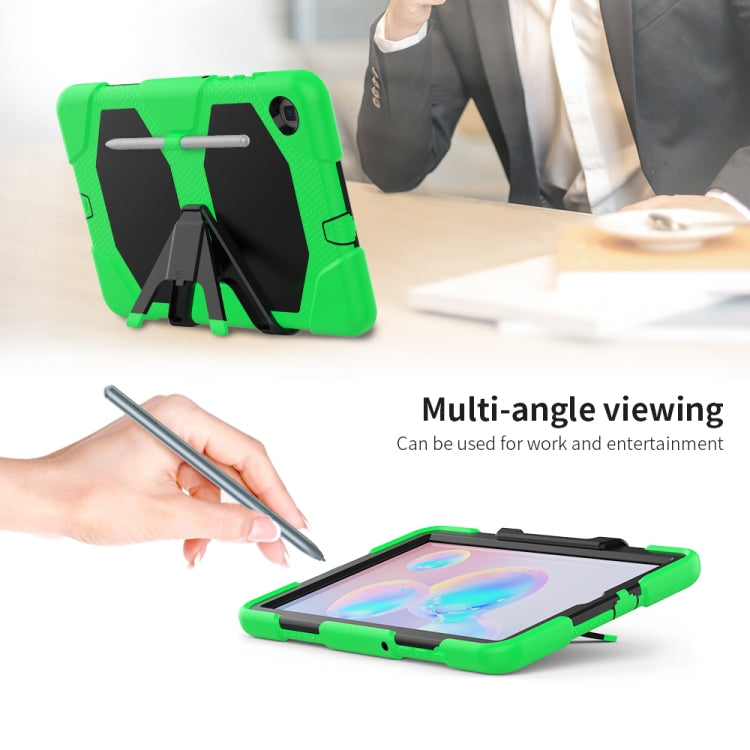 For Samsung Galaxy Tab S6 Lite P610 Shockproof Colorful Silicon + PC Protective Case with Holder & Pen Slot