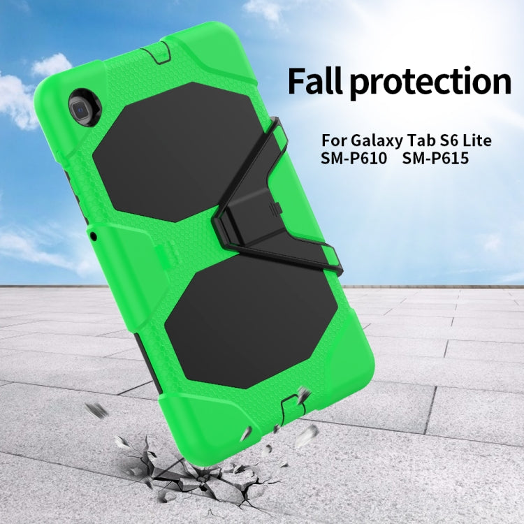 For Samsung Galaxy Tab S6 Lite P610 Shockproof Colorful Silicon + PC Protective Case with Holder & Pen Slot