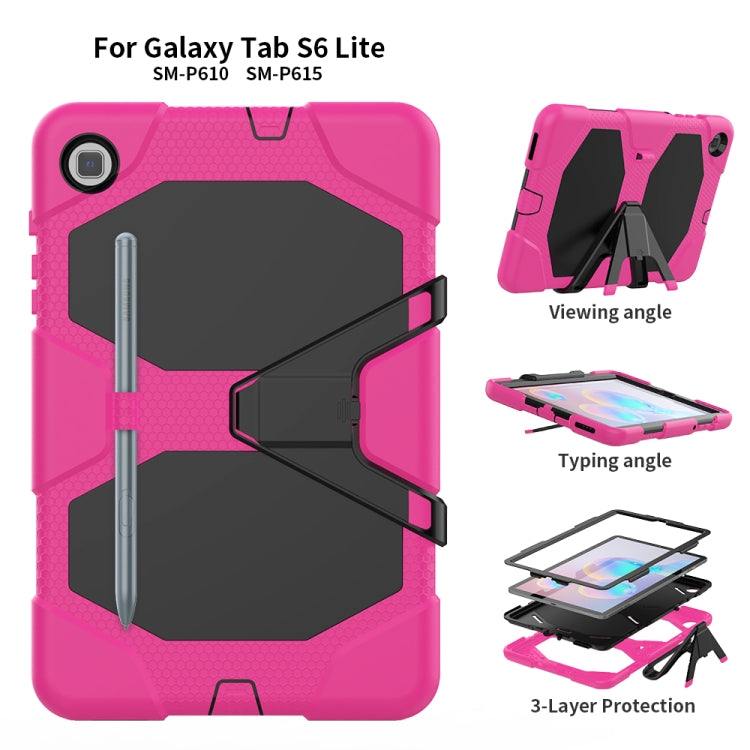 For Samsung Galaxy Tab S6 Lite P610 Shockproof Colorful Silicon + PC Protective Case with Holder & Pen Slot