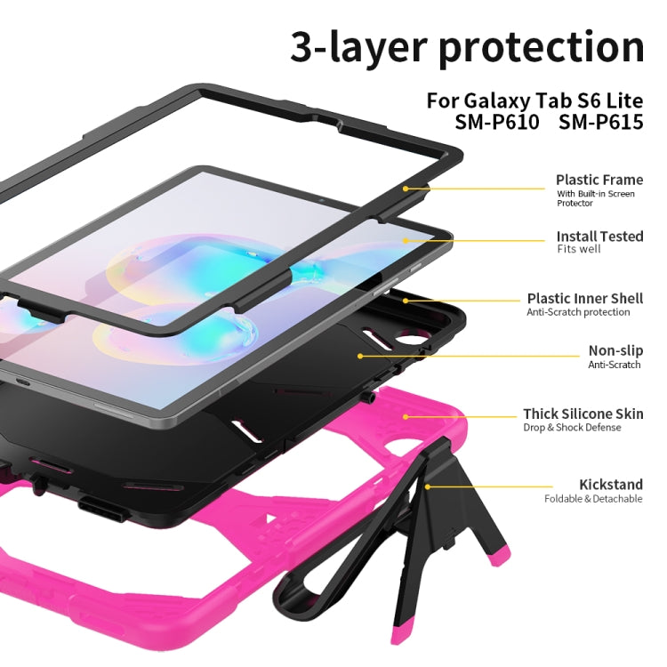 For Samsung Galaxy Tab S6 Lite P610 Shockproof Colorful Silicon + PC Protective Case with Holder & Pen Slot