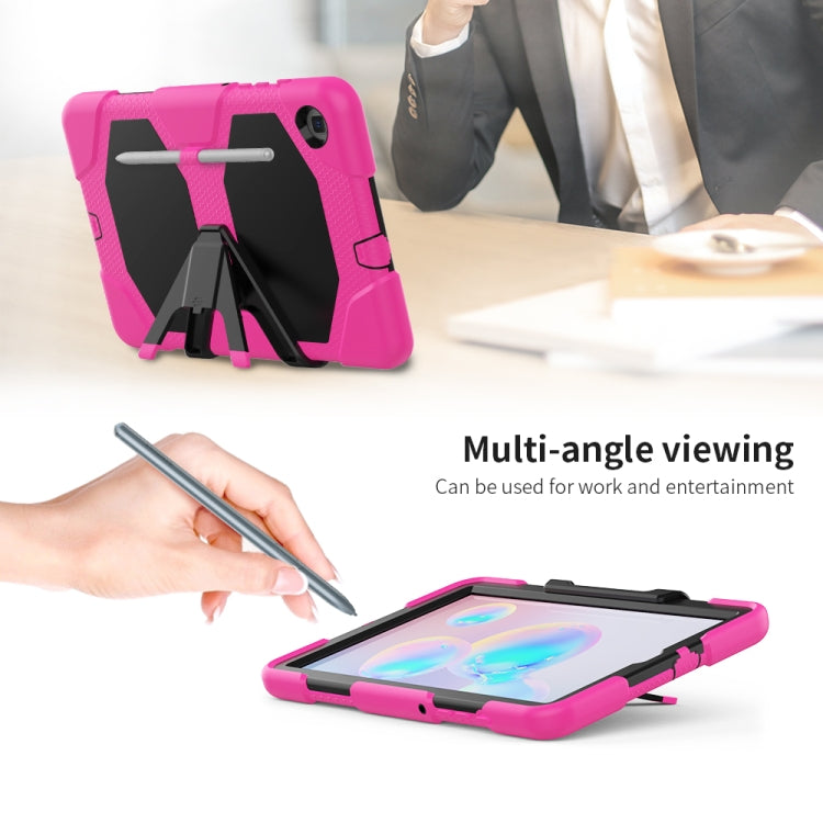 For Samsung Galaxy Tab S6 Lite P610 Shockproof Colorful Silicon + PC Protective Case with Holder & Pen Slot