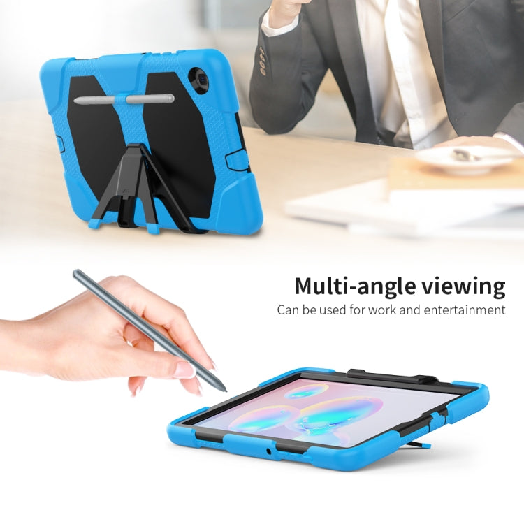 For Samsung Galaxy Tab S6 Lite P610 Shockproof Colorful Silicon + PC Protective Case with Holder & Pen Slot
