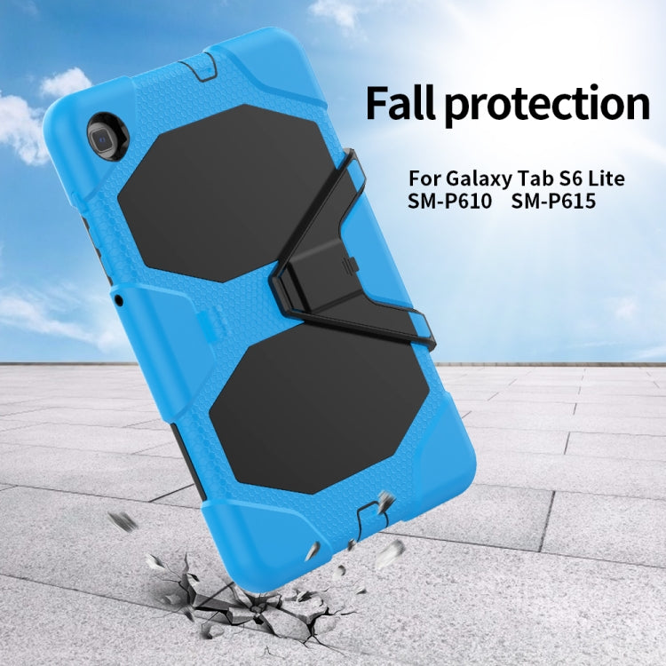 For Samsung Galaxy Tab S6 Lite P610 Shockproof Colorful Silicon + PC Protective Case with Holder & Pen Slot