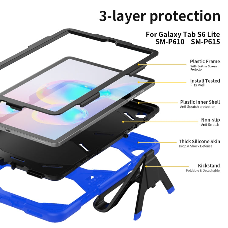 For Samsung Galaxy Tab S6 Lite P610 Shockproof Colorful Silicon + PC Protective Case with Holder & Pen Slot