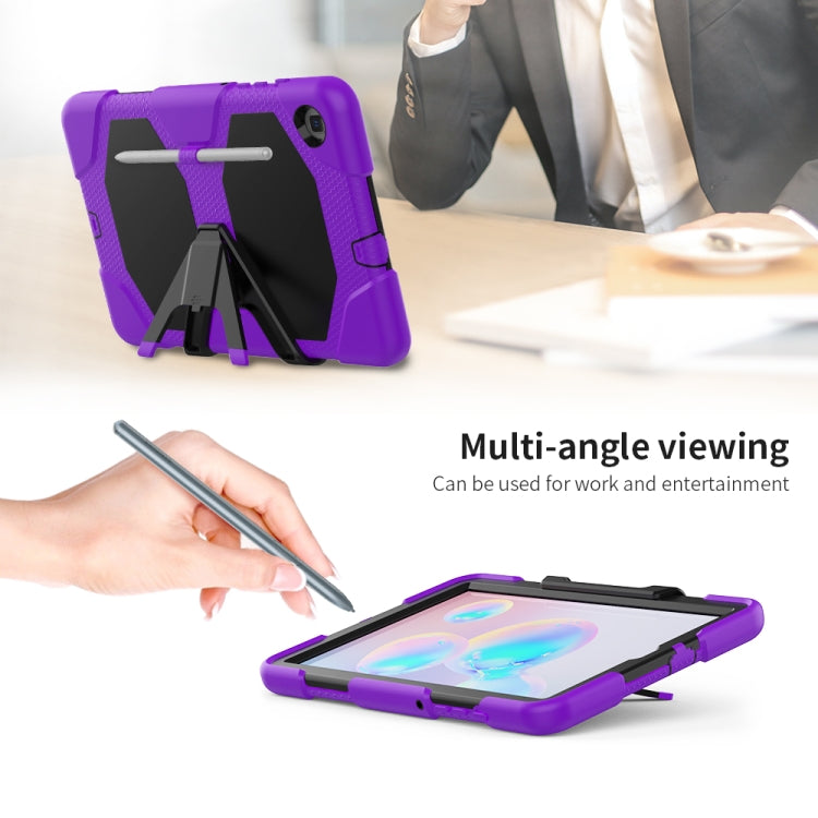 For Samsung Galaxy Tab S6 Lite P610 Shockproof Colorful Silicon + PC Protective Case with Holder & Pen Slot