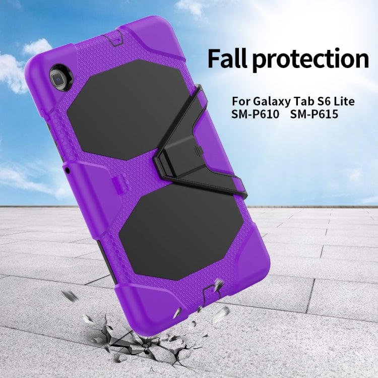 For Samsung Galaxy Tab S6 Lite P610 Shockproof Colorful Silicon + PC Protective Case with Holder & Pen Slot