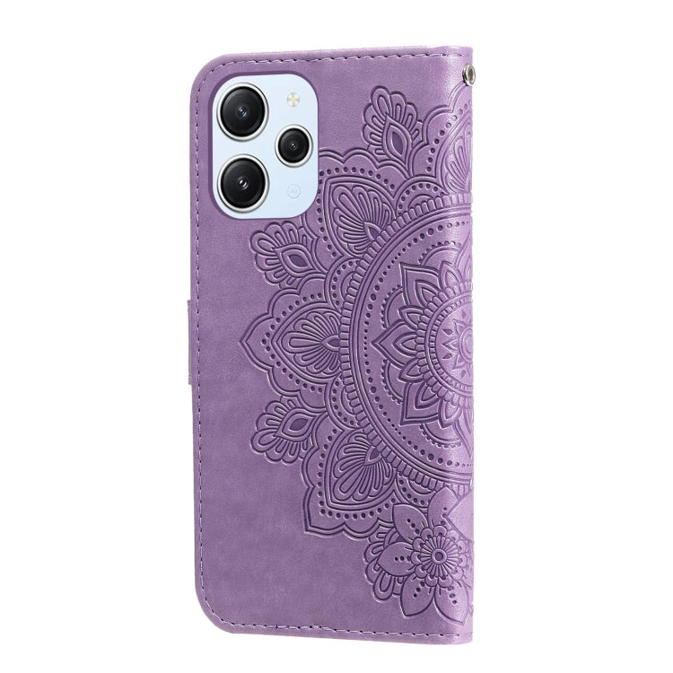 For Xiaomi Redmi 12 4G 7-petal Flowers Embossing Leather Phone Case