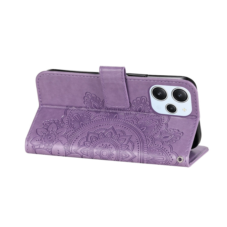 For Xiaomi Redmi 12 4G 7-petal Flowers Embossing Leather Phone Case