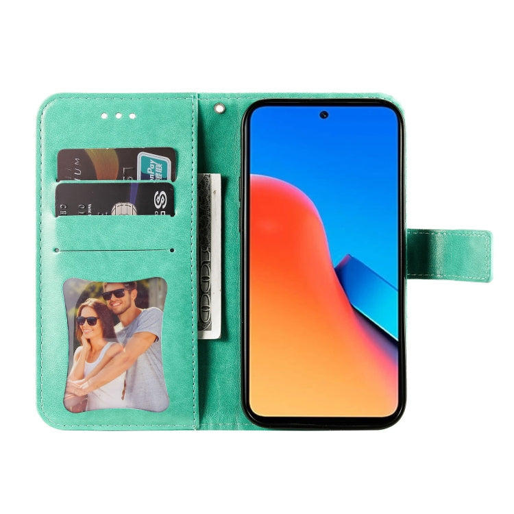 For Xiaomi Redmi 12 4G 7-petal Flowers Embossing Leather Phone Case