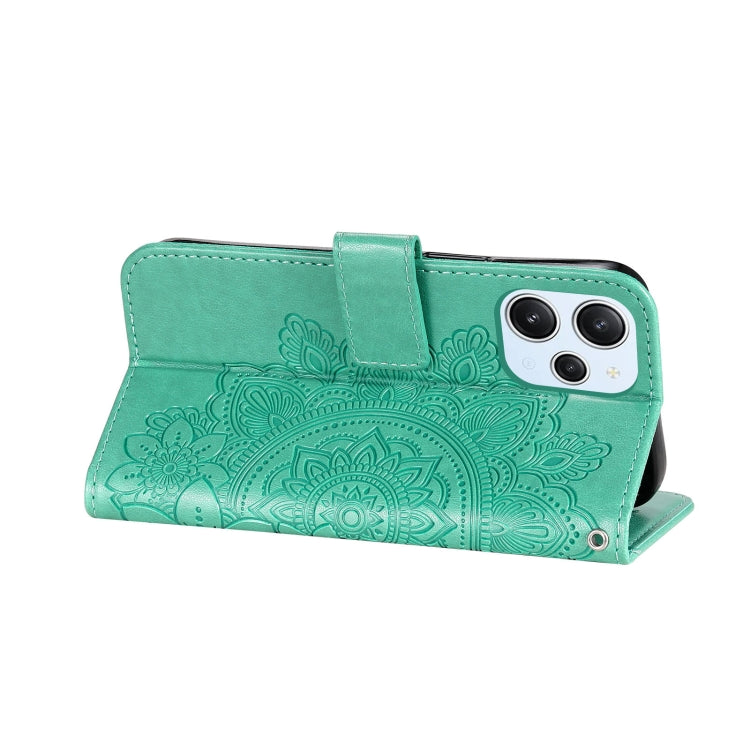 For Xiaomi Redmi 12 4G 7-petal Flowers Embossing Leather Phone Case
