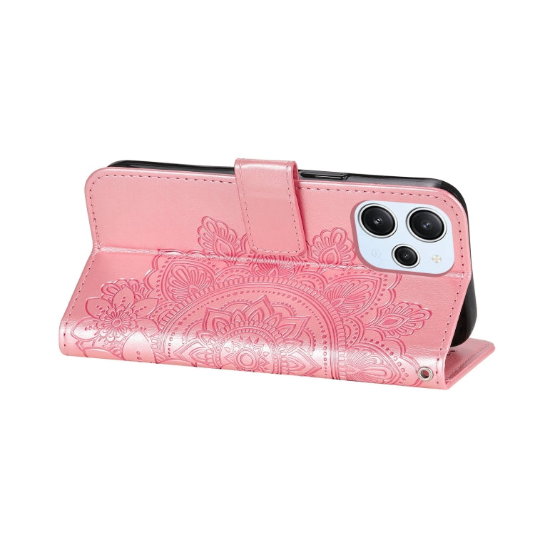 For Xiaomi Redmi 12 4G 7-petal Flowers Embossing Leather Phone Case