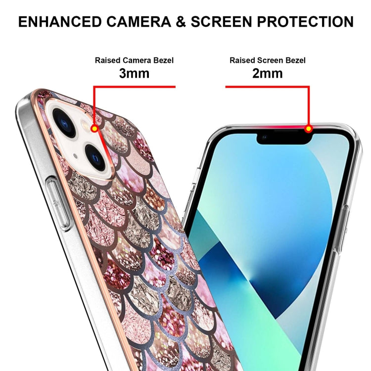 For iPhone 15 Electroplating Pattern IMD TPU Shockproof Case