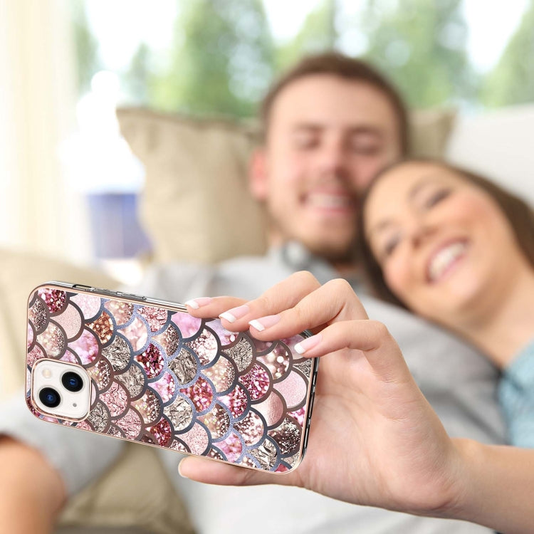 For iPhone 15 Electroplating Pattern IMD TPU Shockproof Case