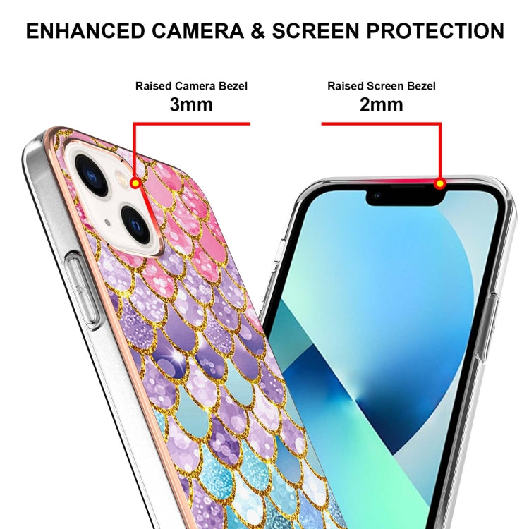 For iPhone 15 Electroplating Pattern IMD TPU Shockproof Case