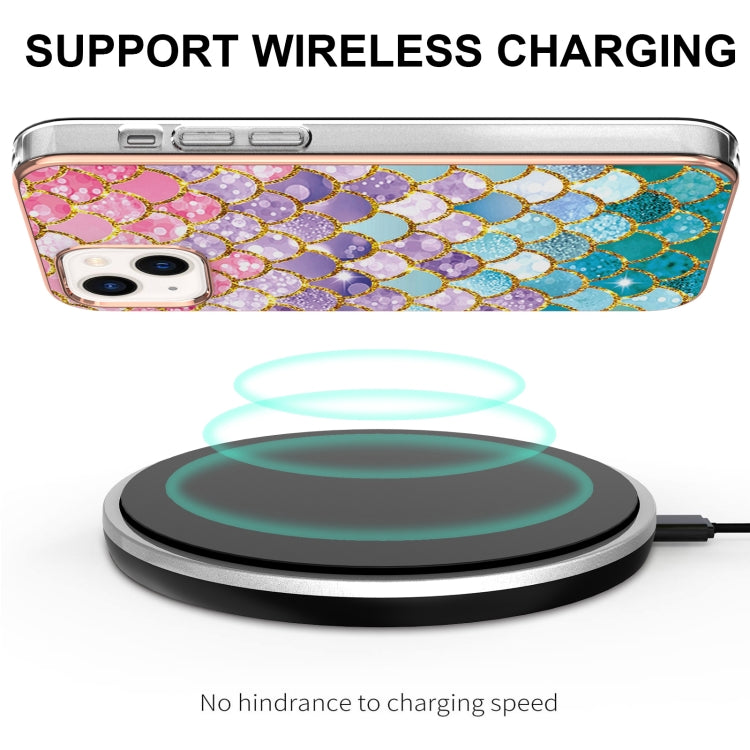 For iPhone 15 Electroplating Pattern IMD TPU Shockproof Case