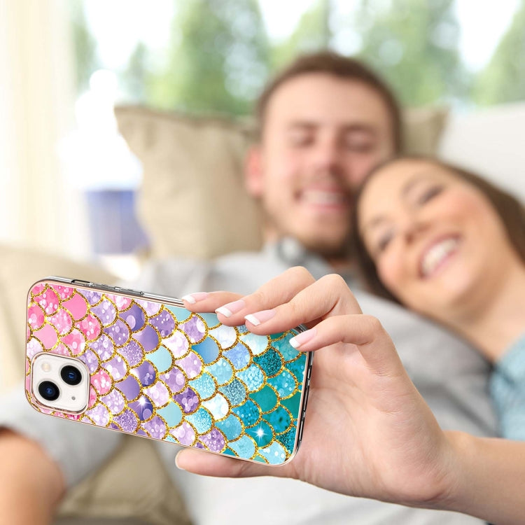 For iPhone 15 Electroplating Pattern IMD TPU Shockproof Case