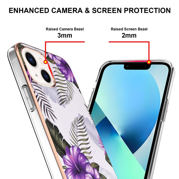 For iPhone 15 Electroplating Pattern IMD TPU Shockproof Case