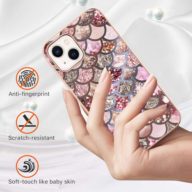 For iPhone 15 Plus Electroplating Pattern IMD TPU Shockproof Case
