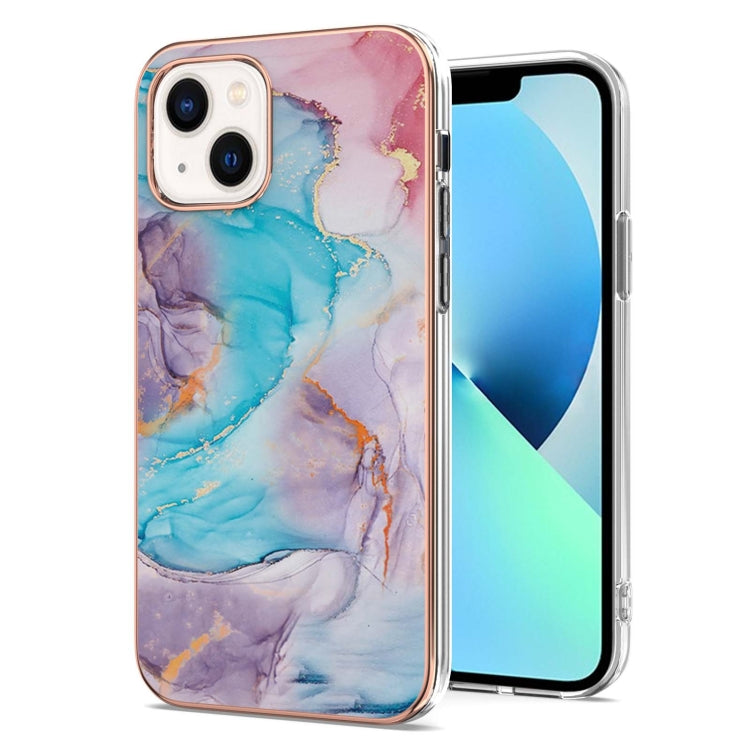 For iPhone 15 Plus Electroplating Pattern IMD TPU Shockproof Case