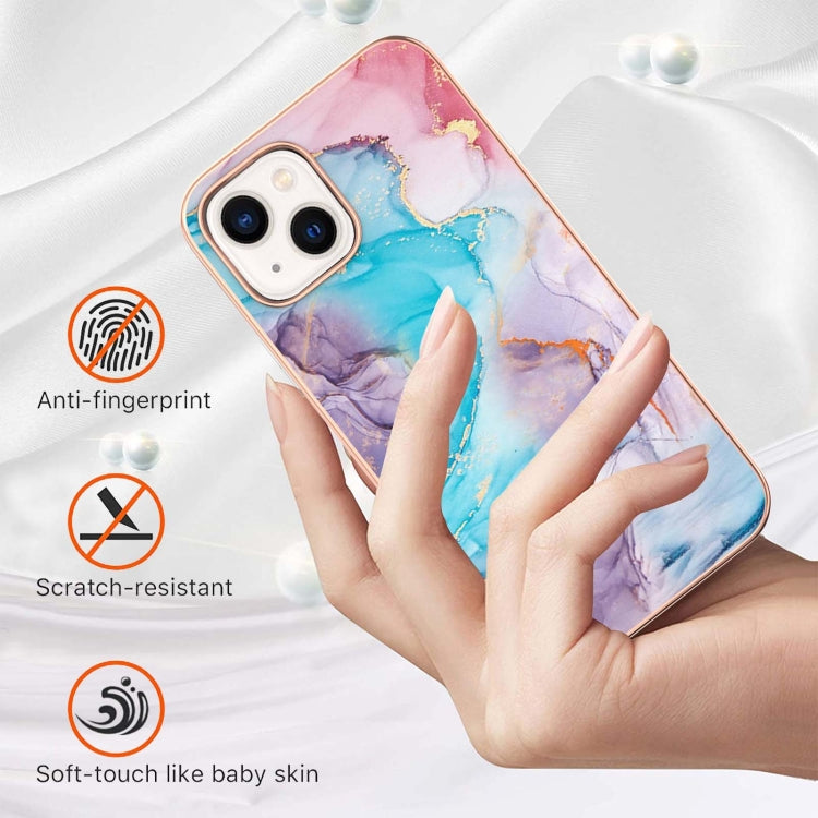 For iPhone 15 Plus Electroplating Pattern IMD TPU Shockproof Case