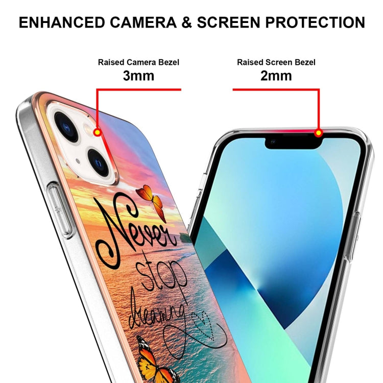 For iPhone 15 Plus Electroplating Pattern IMD TPU Shockproof Case