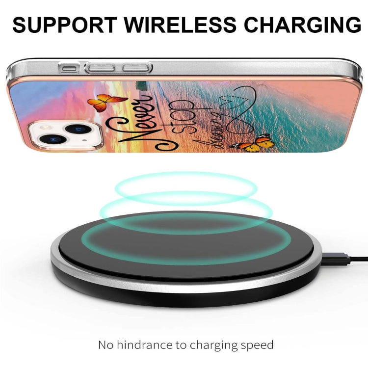 For iPhone 15 Plus Electroplating Pattern IMD TPU Shockproof Case