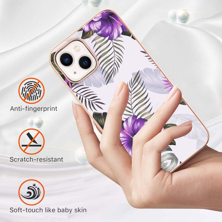 For iPhone 15 Plus Electroplating Pattern IMD TPU Shockproof Case