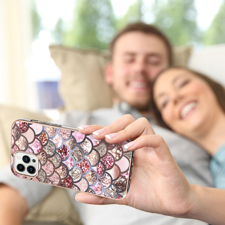 For iPhone 15 Pro Max Electroplating Pattern IMD TPU Shockproof Case