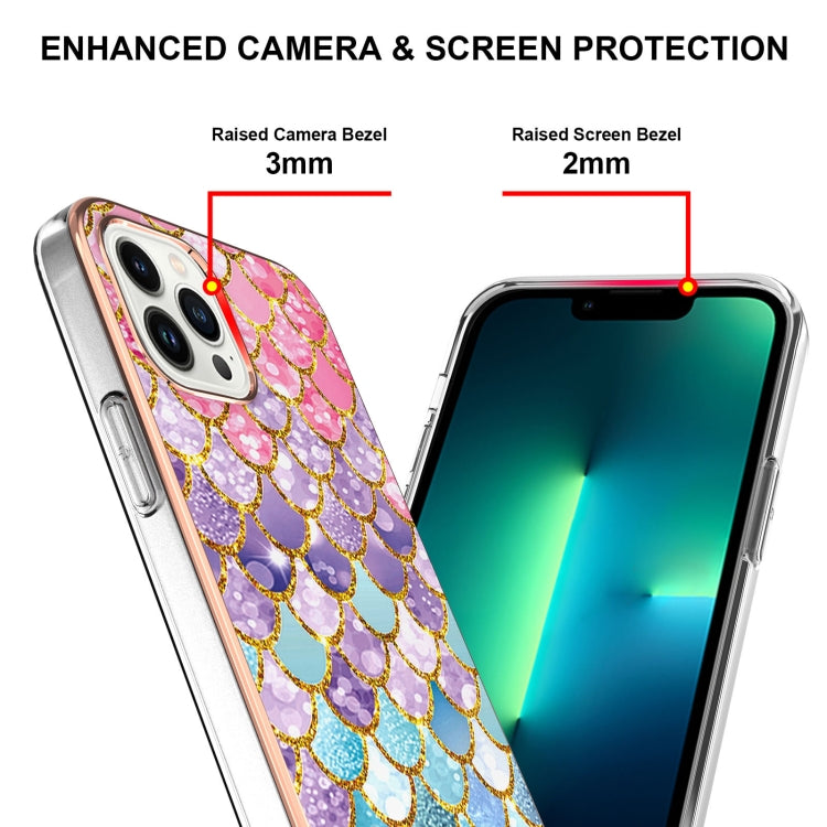 For iPhone 15 Pro Max Electroplating Pattern IMD TPU Shockproof Case