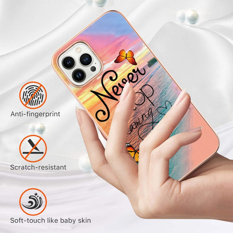 For iPhone 15 Pro Max Electroplating Pattern IMD TPU Shockproof Case