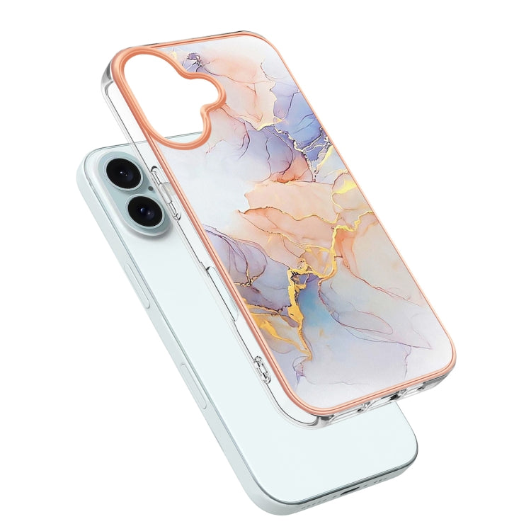 For iPhone 16 Plus Electroplating Pattern IMD TPU Shockproof Case