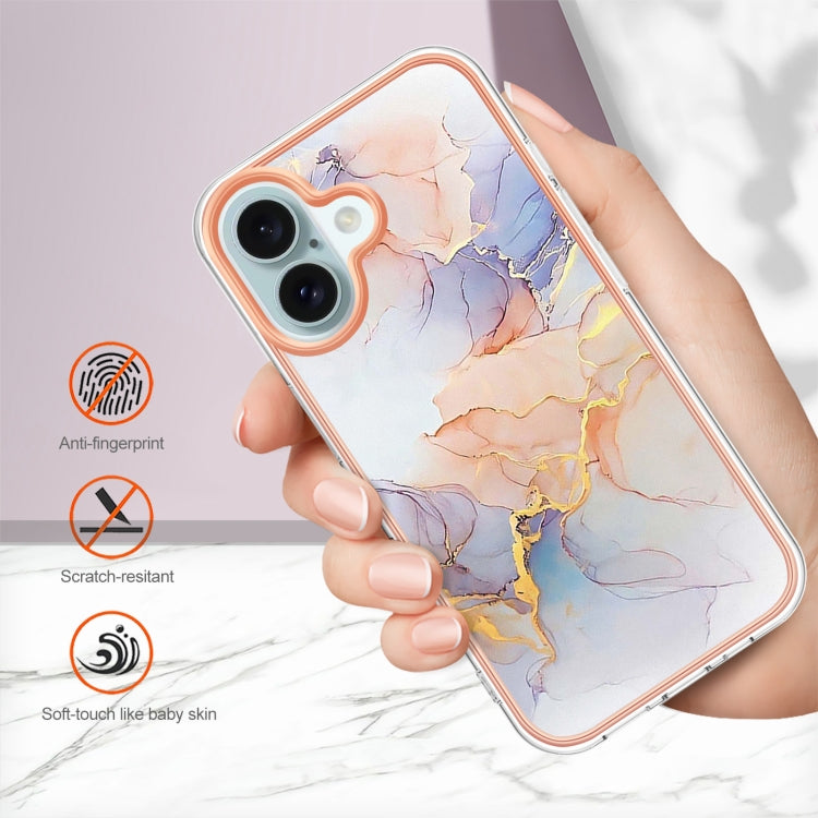 For iPhone 16 Plus Electroplating Pattern IMD TPU Shockproof Case