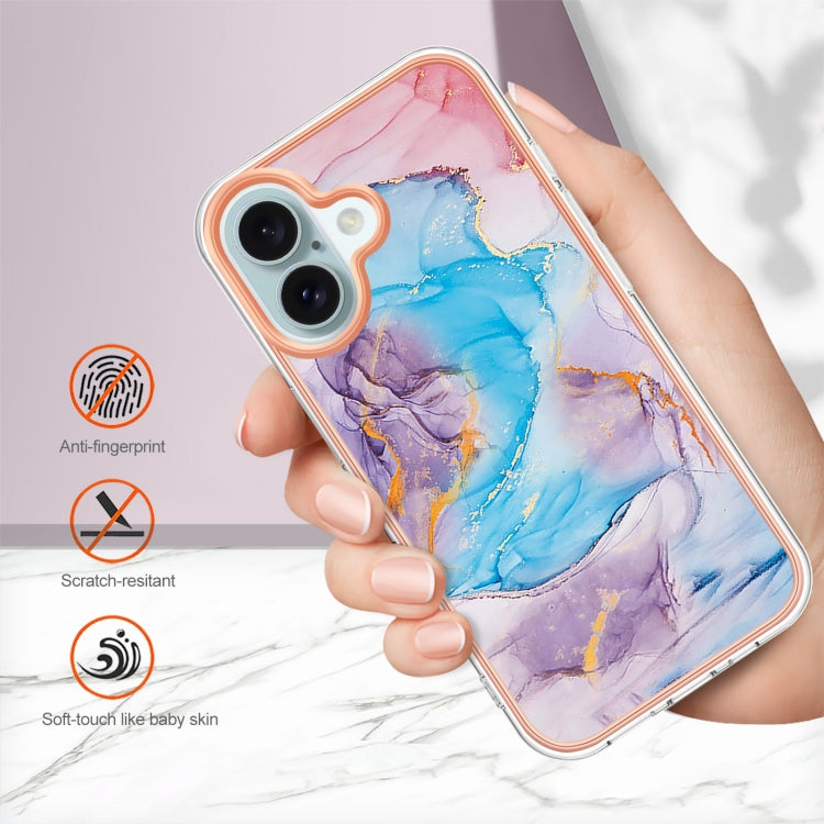 For iPhone 16 Plus Electroplating Pattern IMD TPU Shockproof Case