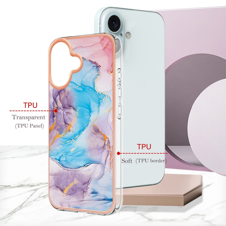 For iPhone 16 Plus Electroplating Pattern IMD TPU Shockproof Case