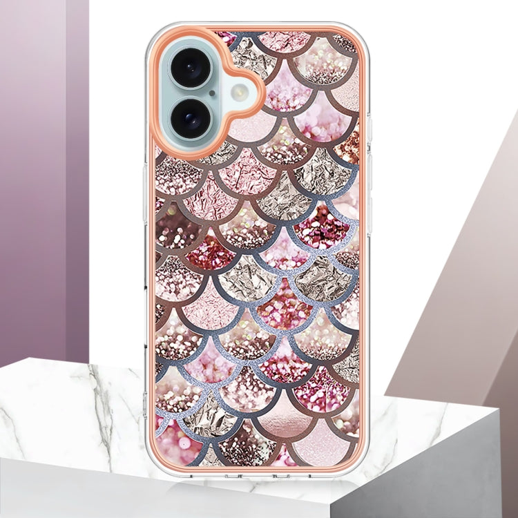 For iPhone 16 Electroplating Pattern IMD TPU Shockproof Case