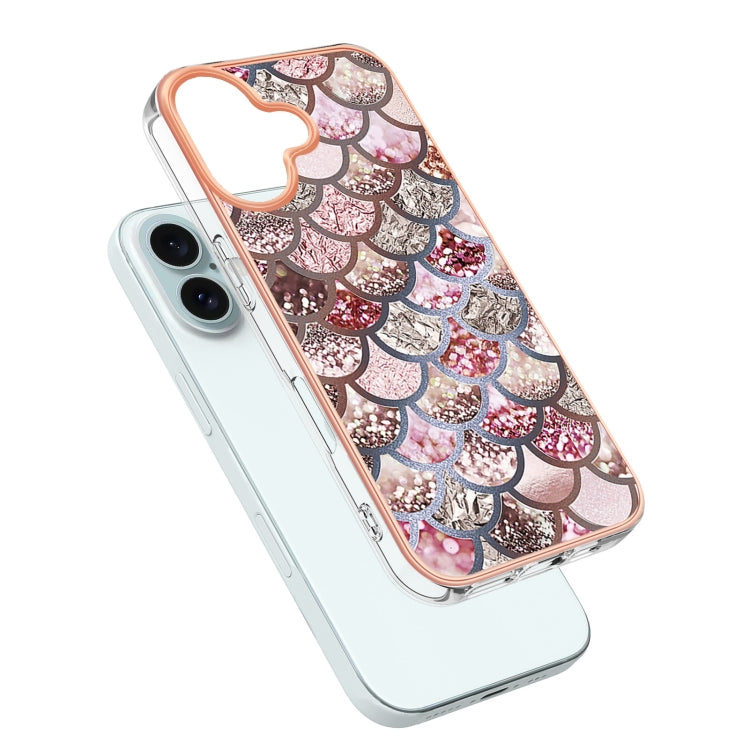 For iPhone 16 Electroplating Pattern IMD TPU Shockproof Case