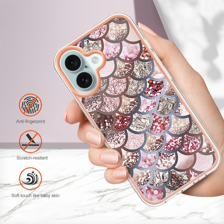 For iPhone 16 Electroplating Pattern IMD TPU Shockproof Case