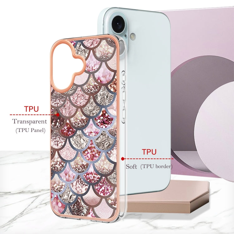 For iPhone 16 Electroplating Pattern IMD TPU Shockproof Case
