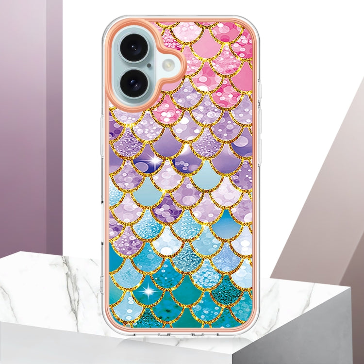 For iPhone 16 Electroplating Pattern IMD TPU Shockproof Case