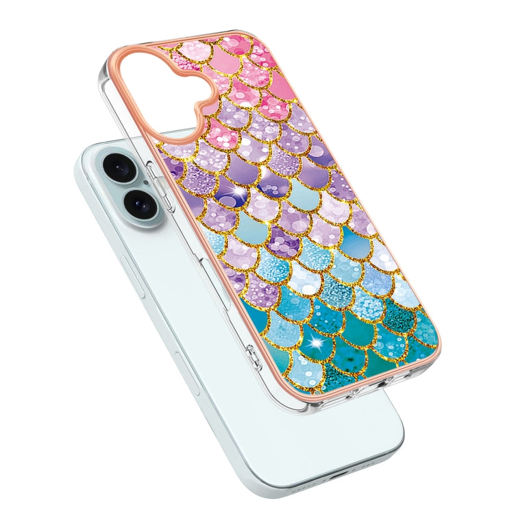 For iPhone 16 Electroplating Pattern IMD TPU Shockproof Case