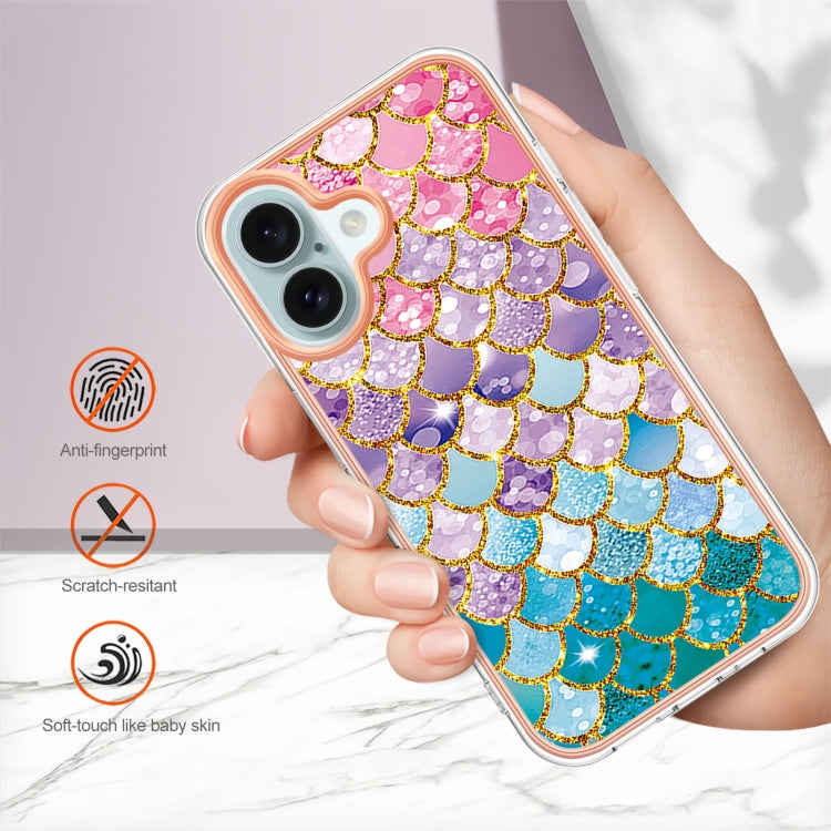 For iPhone 16 Electroplating Pattern IMD TPU Shockproof Case